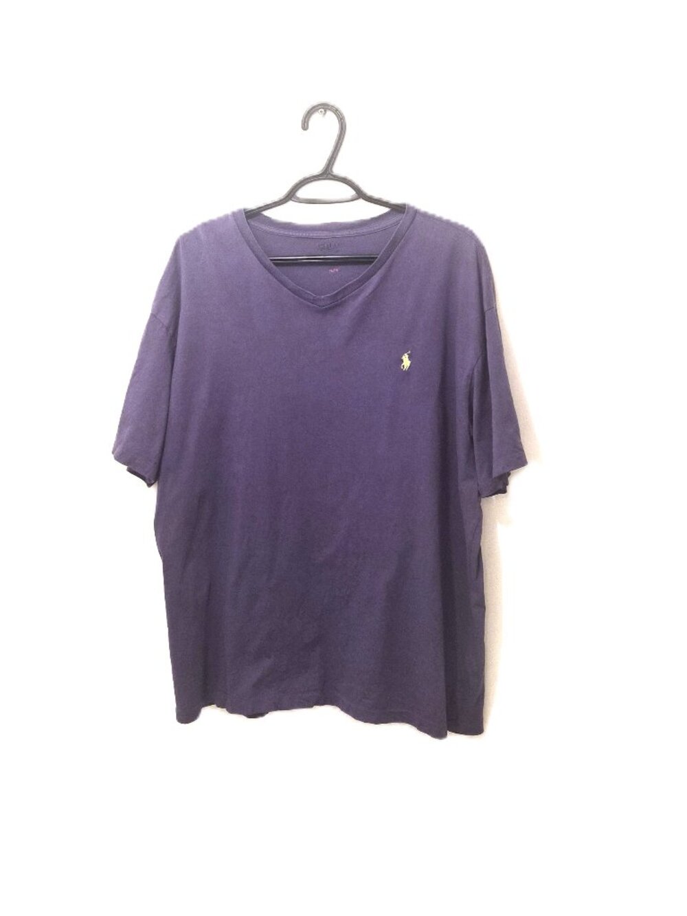 Polo Ralph Lauren Purple V-Neck Tee Yellow Pony Logo Americana Heritage PRL Y2K